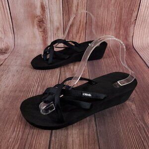 Teva Womens Sz 10 Black Mush Mandalyn Wedge Ola 2 Sandals Slip On Slides 1000099